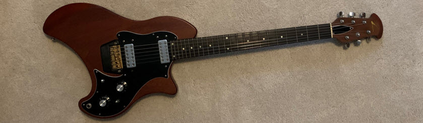 Ovation Breadwinner ergonomic electric guitar produced in the 1970s